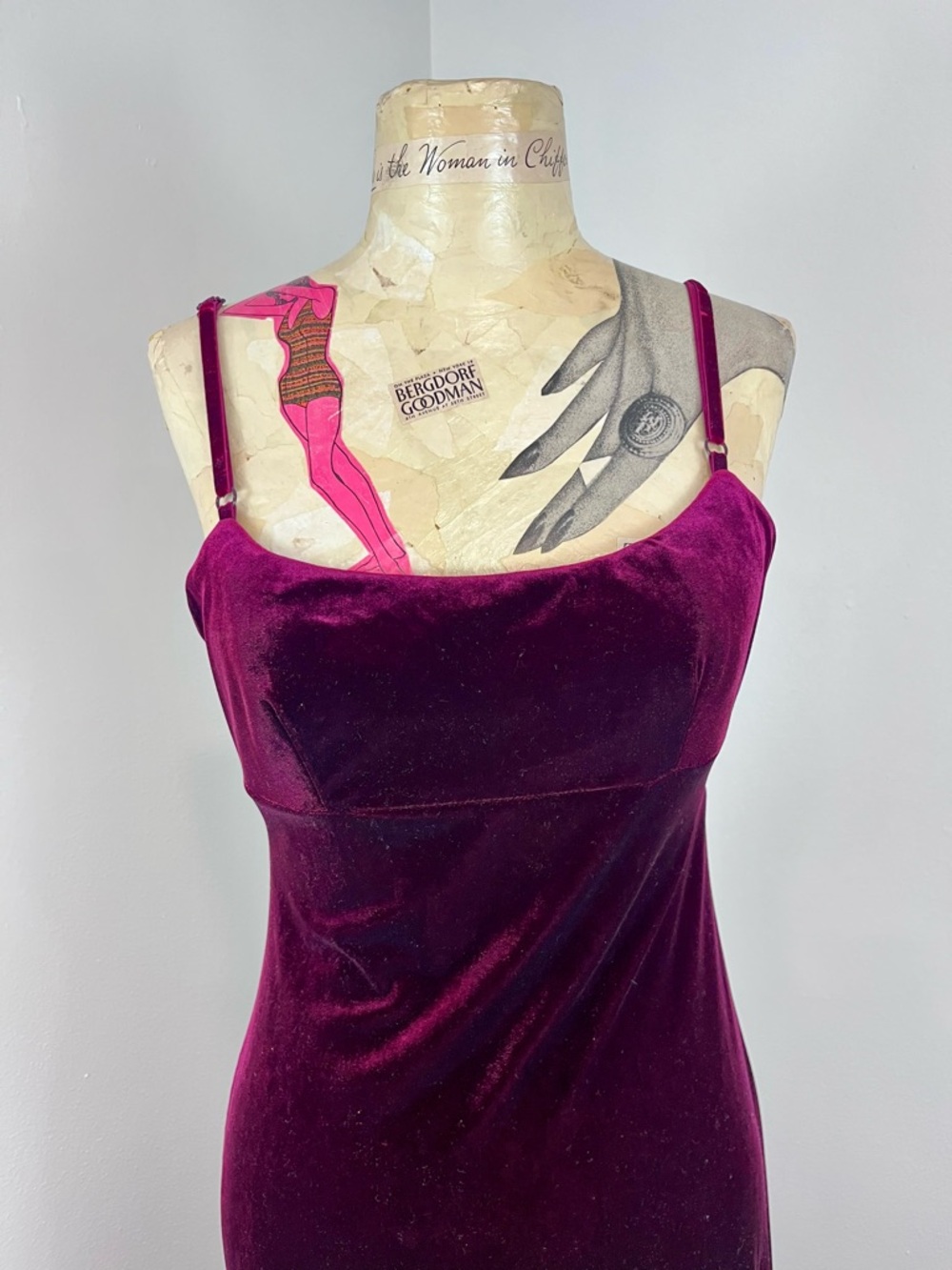 VTG 1990s Deep Berry Velour Dress